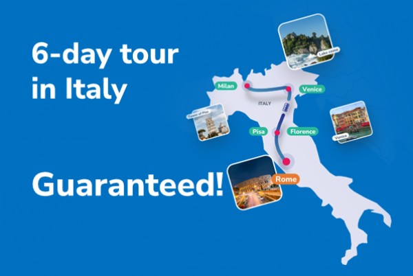 A bus tour in Italy